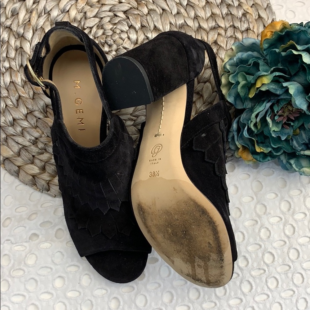 M.Gemi Block Heel Pumps black suede # 8.5 - Picture 5 of 6